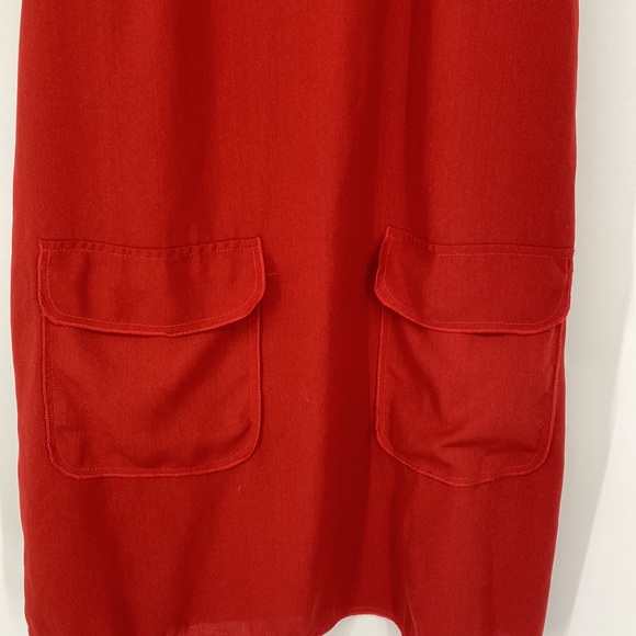 AX Paris Women Sleeveless Zip Back Crew Neck Shift Dress Knee Length Red Size 12 - Picture 3 of 5